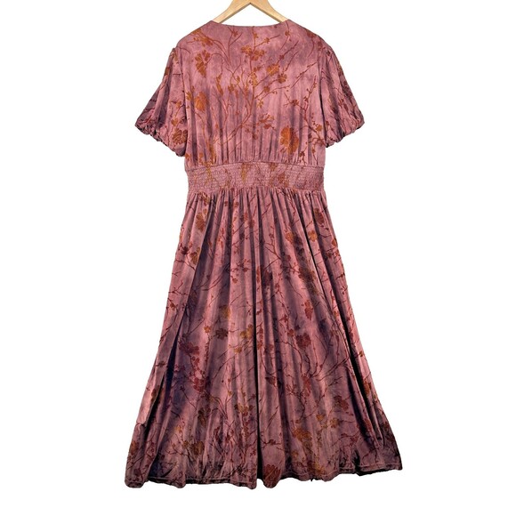 Baltic Born Leslie Dress Size 1XL Dusty Clove Velvet Burnout Maxi Short Sleeve - Picture 10 of 16